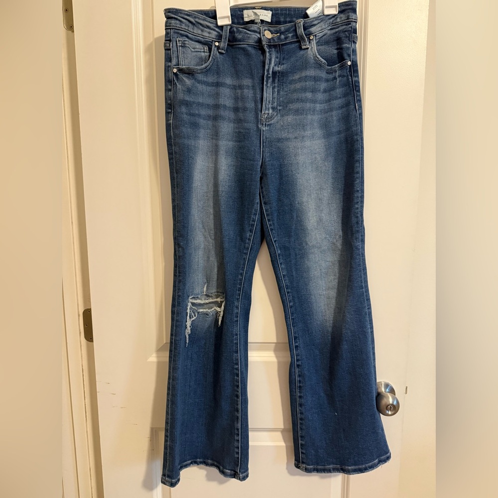 Risen women’s  Blue Distressed Flare Jeans